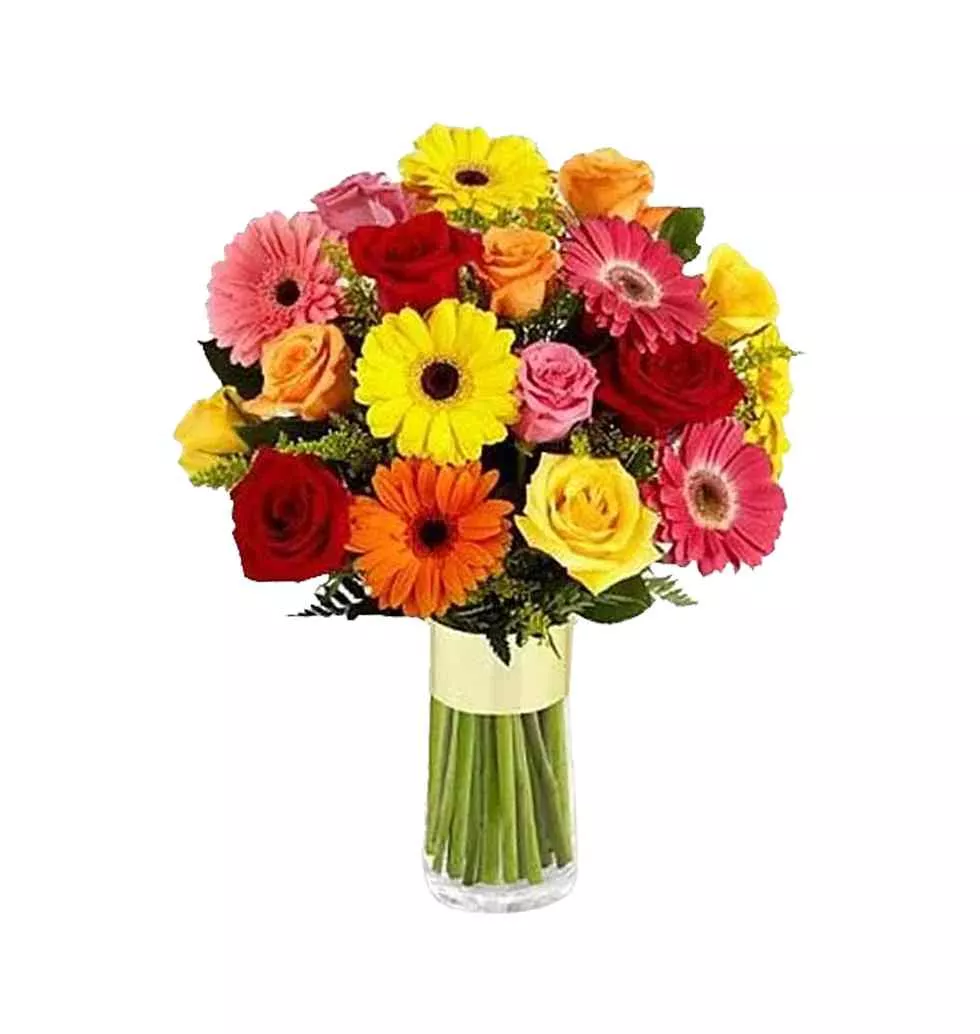 Joyful Rainbow Flower Arrangement