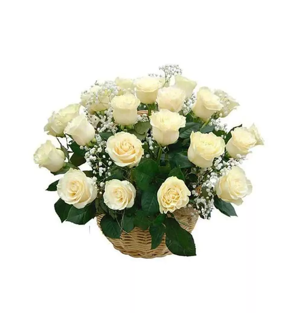 Serene White Rose Arrangement