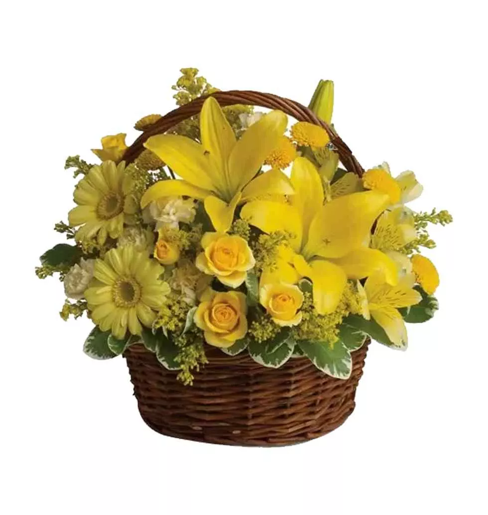 Golden Cheer Flower Basket