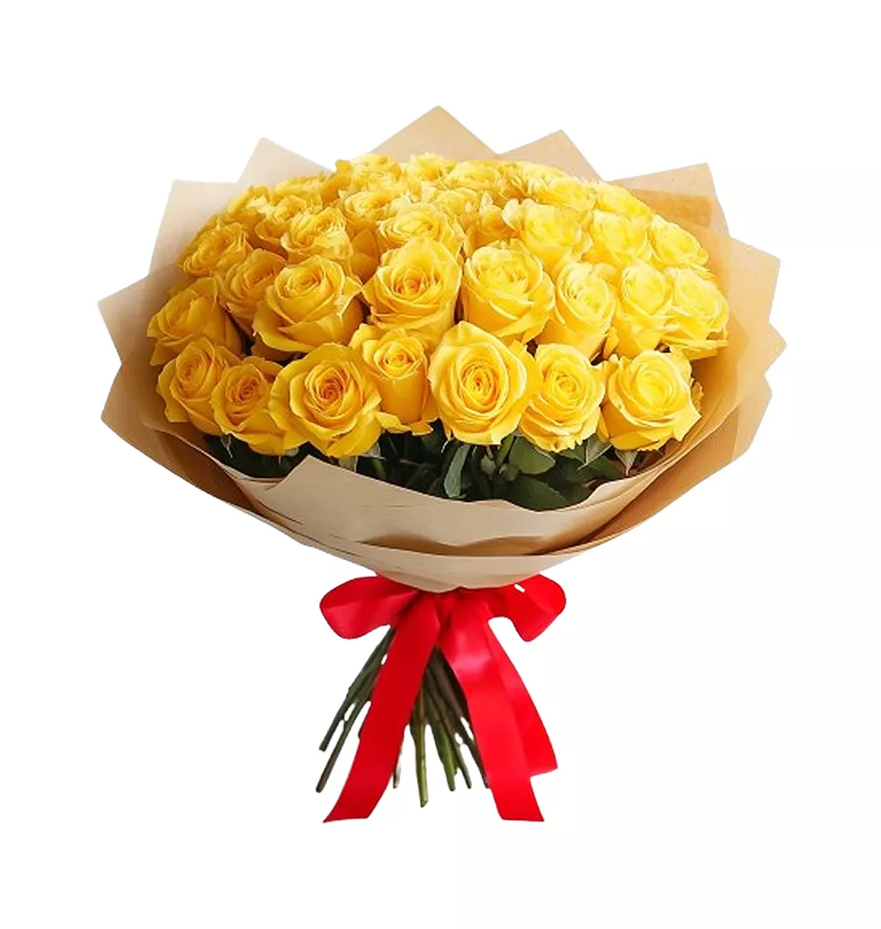 Sunny Delight: 51 Yellow Roses Bouquet