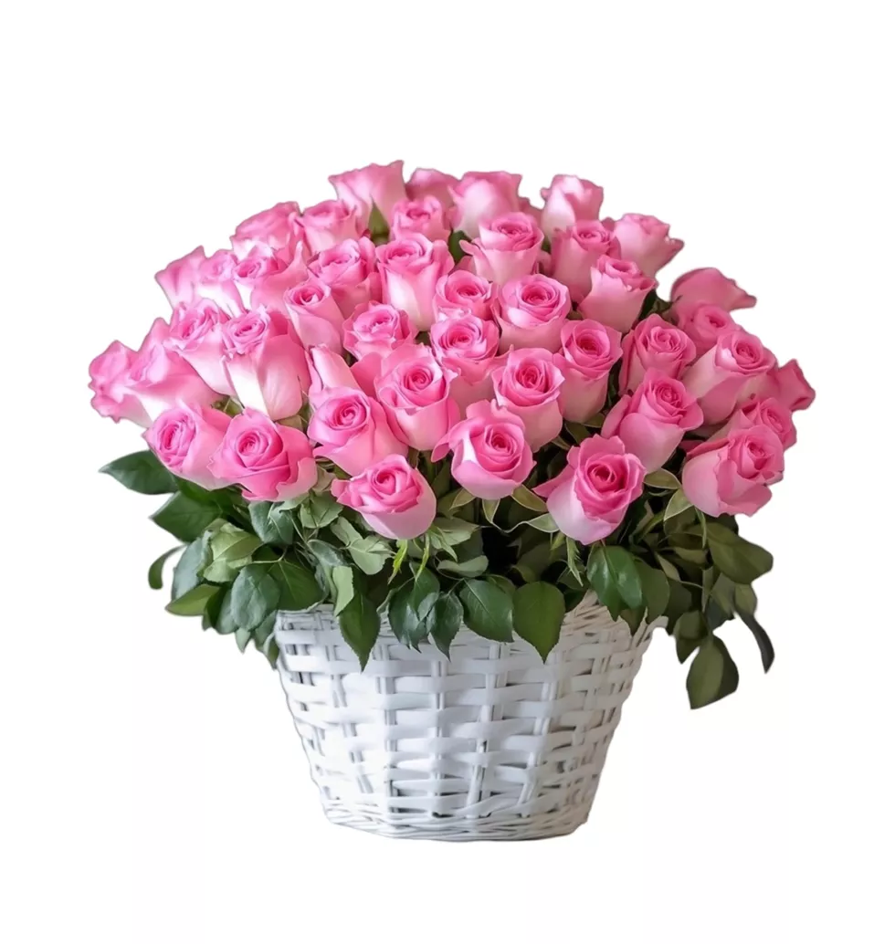 Vibrant 50 Pink Roses Arrangement